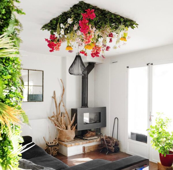 Plafond Fleuri Personnalisé - Éclat Floral Intemporel pour Votre Espace